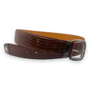 Brighton Vintage‎ 1990 Embossed Belt Brown Medium